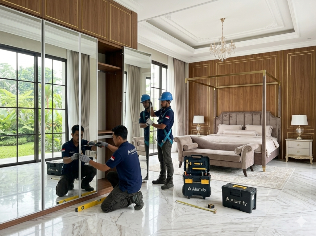 toko aluminum jasa pembuatan lemari pakaian aluminium jakarta tangerang bekasi depok bogor