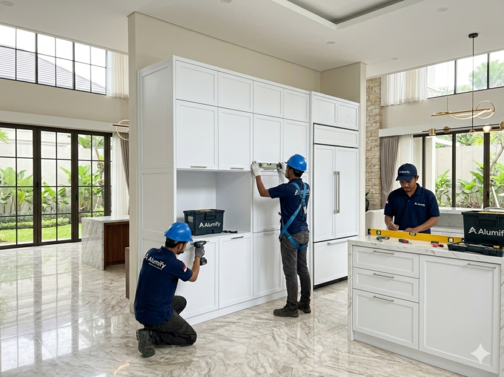 toko aluminum pemasangan jasa pembuatan kitchen set aluminium jakarta tangerang bekasi depok bogor 2